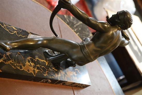 Salvatore Melani (1902-1934). An Art Deco bronze figure of an archer, W.24in.